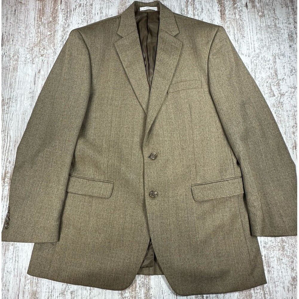 42L Chaps Ralph Lauren Mens Recent 2 Button Blazer‎ Sport Coat Jacket Sand
